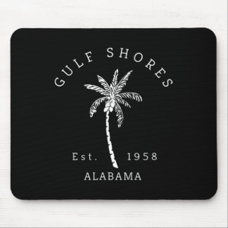 Tapis De Souris Graphique Cool rétro Gulf Shores Al Beach Palm Tre