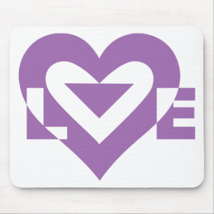 Tapis De Souris Graphique d'amour cool, violet