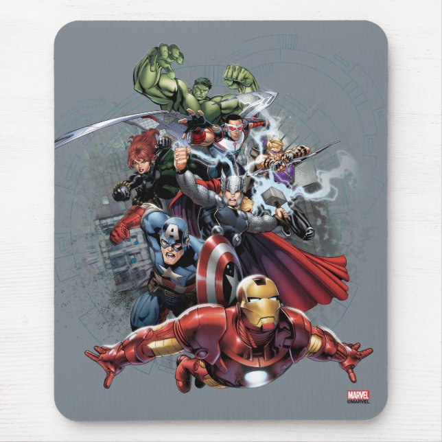 Tapis De Souris Graphique d'attaque d'Avengers (Devant)