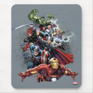 Tapis De Souris Graphique d'attaque des Avengers