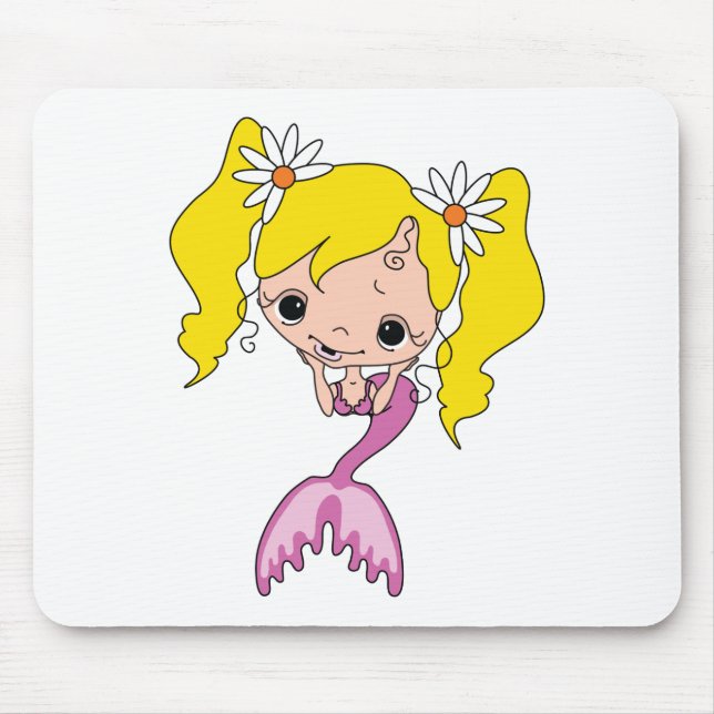Tapis De Souris Graphique de dessin mignon de sirène (Devant)