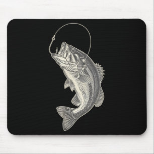 Tapis De Souris Graphique de hameçon de pêche à la basse largemout