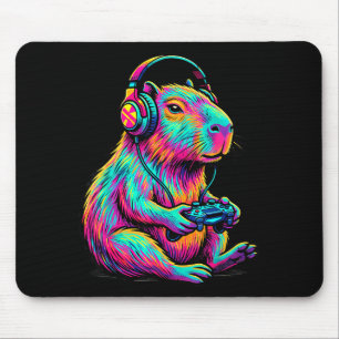 Tapis De Souris Graphique de jeux vidéo Capybara drôle pour joueur