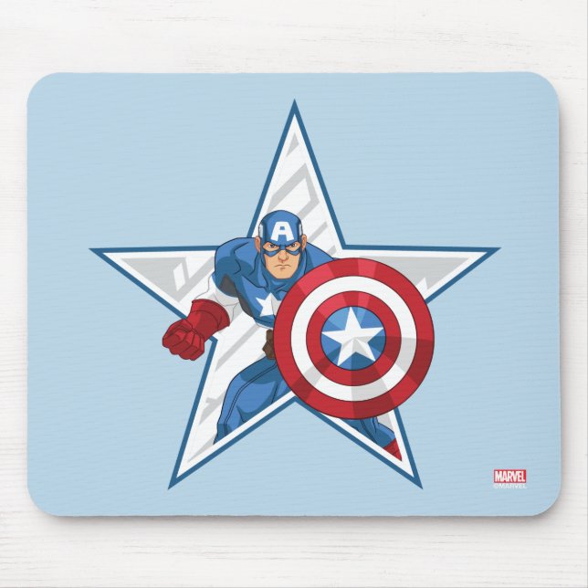 Tapis De Souris Graphique de l'étoile de Captain America (Devant)