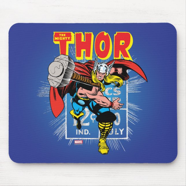 Tapis De Souris Graphique de prix de bande dessinée Thor Retro (Devant)