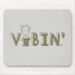 Tapis De Souris Graphique de typographie de la grotte de Vibin