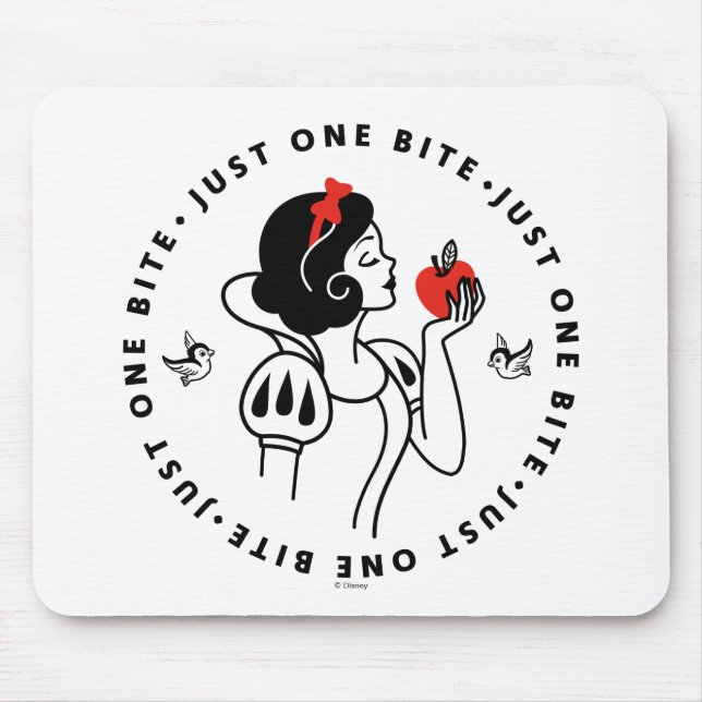 Tapis De Souris Graphique En Plan Blanc Neige "Just One Bite" (Devant)