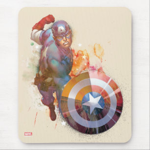 Tapis De Souris Graphisme aquarelle Captain America