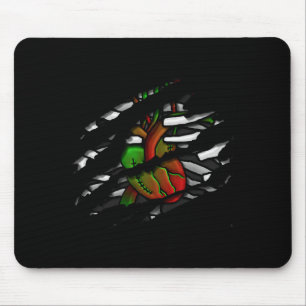 Tapis De Souris Graphisme de cœur et d'os de zombie