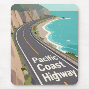 Tapis De Souris Graphisme de la route côtière du Pacifique Art de