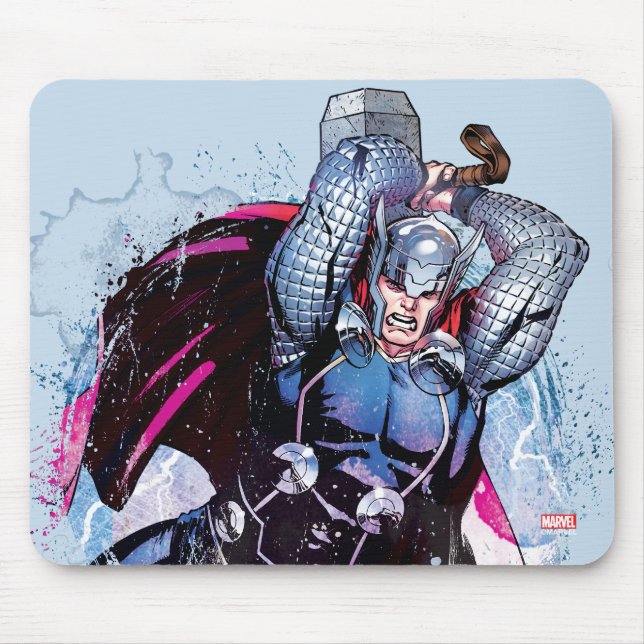Tapis De Souris Graphisme de personnage à l'aquarelle de Thor (Devant)