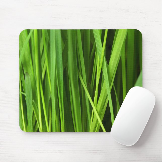 Tapis De Souris Grass vert, Arrière - plan d'herbe, Feuille, Feuil (Avec souris)