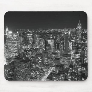 Tapis De Souris Gratte-ciel New York noir et blanc
