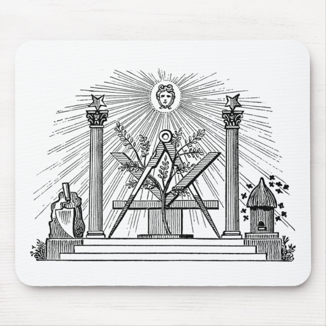 Tapis De Souris Gravure maçonnique G Kenning du 19e siècle (Devant)