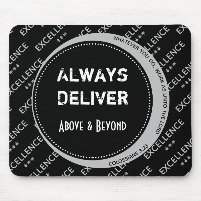 Tapis De Souris Gray noir motivationnel Personnalisé FOURNISSENT T (Devant)