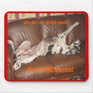 Tapis De Souris Great Dane Ate Too Much Halloween