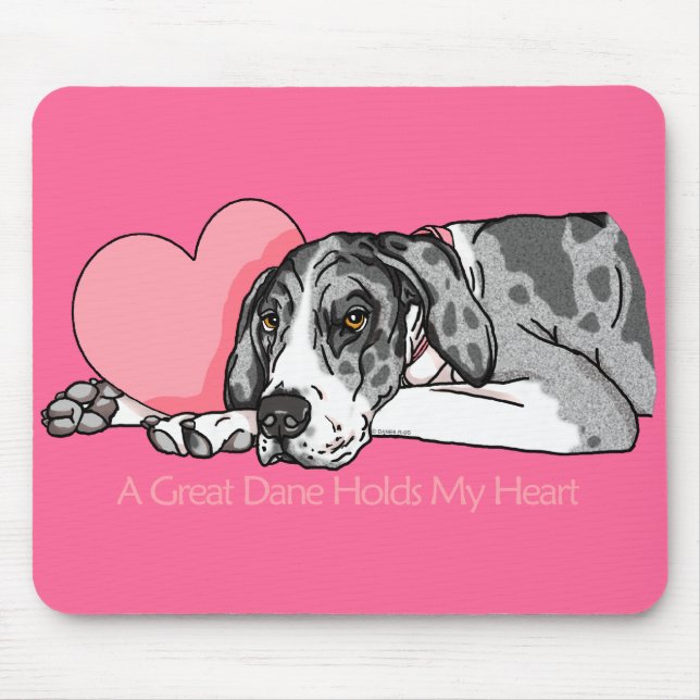Tapis De Souris Great Dane Holt Heart MerleB UC (Devant)