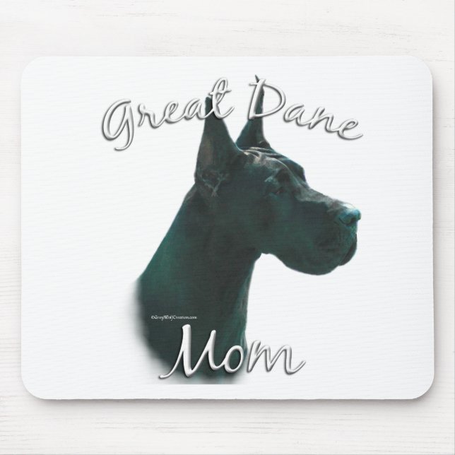 Tapis De Souris Great Dane (noir) Maman 2 (Devant)