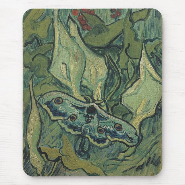 Tapis De Souris Great Peacock Moth par Vincent van Gogh (Devant)