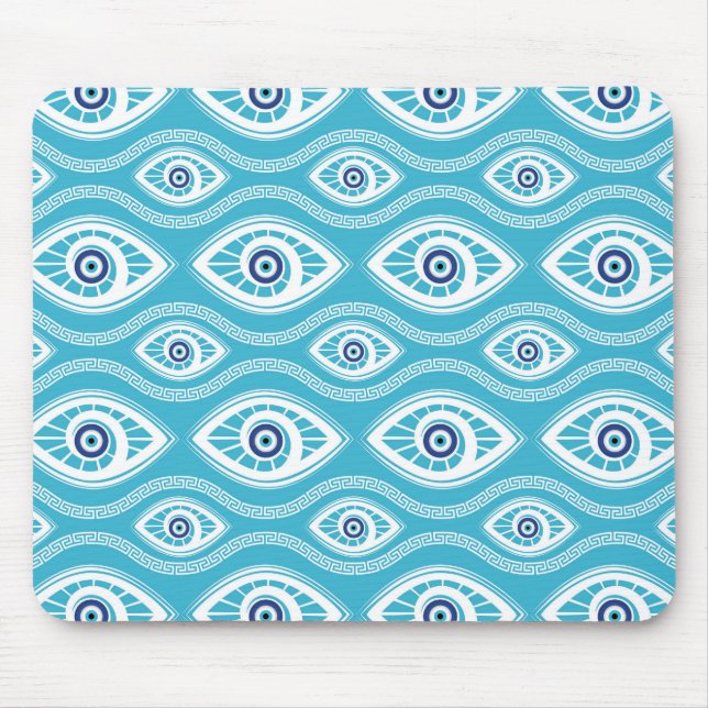 Tapis De Souris Grec Mati Mataki - motif d'oeil mauvais de (Devant)