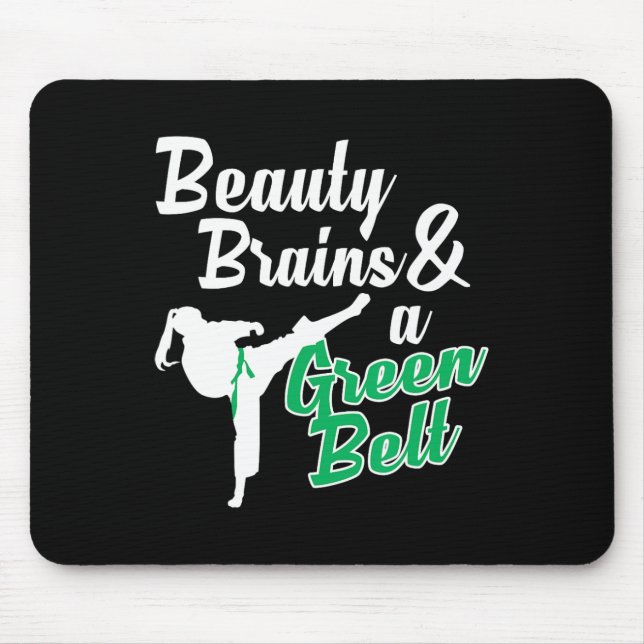 Tapis De Souris Green Belt Taekwondo Martial Arts Funny Judo Citat (Devant)