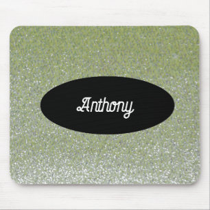 Tapis De Souris Green Faux Parties scintillant Nom personnalisé Mo