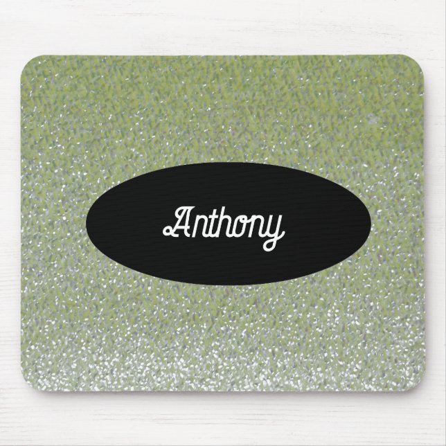 Tapis De Souris Green Faux Parties scintillant Nom personnalisé Mo (Devant)