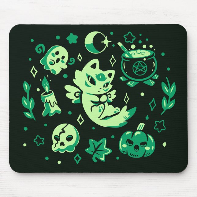 Tapis De Souris Green Halloween Vibes (Devant)