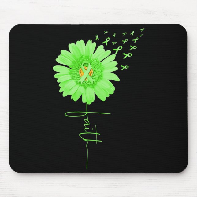 Tapis De Souris Green Ribbon Daisy Faith Sensibilisation à la sant (Devant)