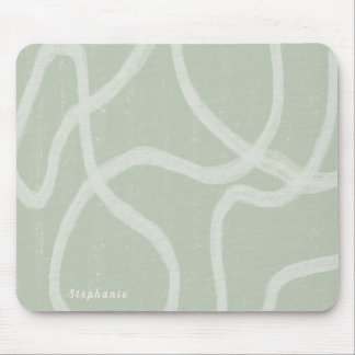 Tapis De Souris Green Sage Blanc moderne abstrait personnalisé Pad