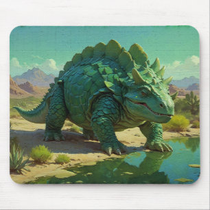 Tapis De Souris Green Stegosaurus and Desert Pool