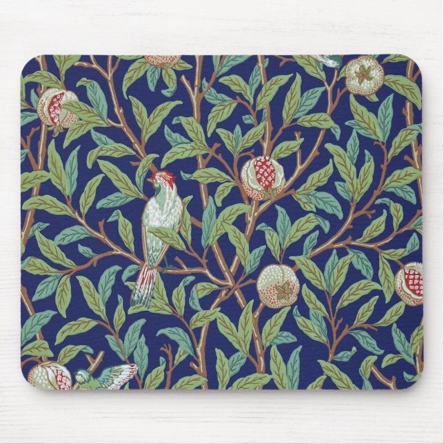 Tapis De Souris Grenade et Petit Oiseau, William Morris (Devant)