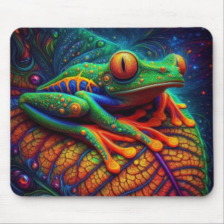 Tapis De Souris Grenouille colorée vive