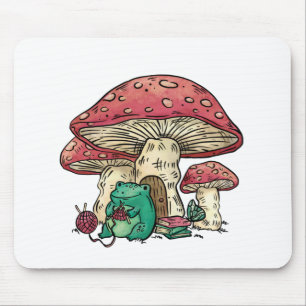 Tapis De Souris Grenouille Cottagecore avec maison champignon