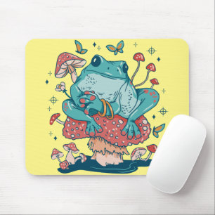 Tapis De Souris Grenouille Cottagecore sur maison champignon