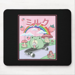 Tapis De Souris Grenouille de skateboard esthétique Cottagecore bu