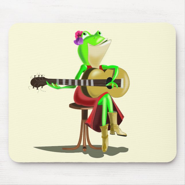 Tapis De Souris Grenouille Jouer de la guitare (Devant)