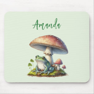 Tapis De Souris Grenouille sous un champignon Mignon Nature
