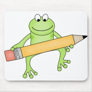 Tapis De Souris Grenouille verte avec le crayon