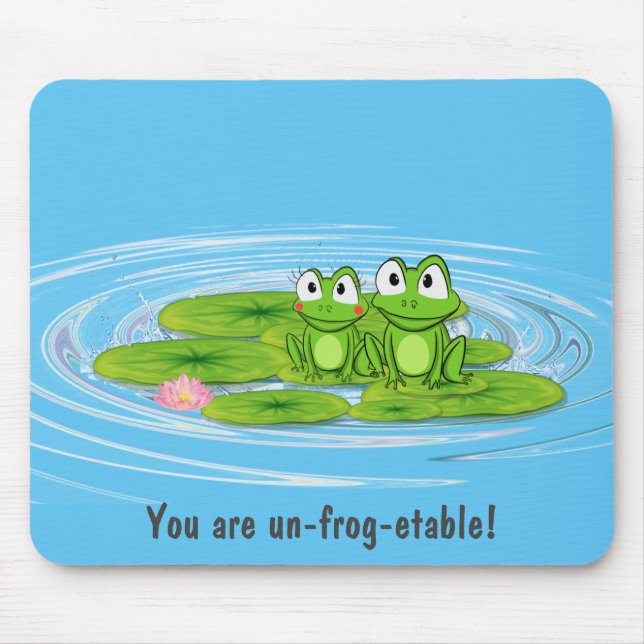 Tapis De Souris grenouilles sur le calumet et l'eau (Devant)