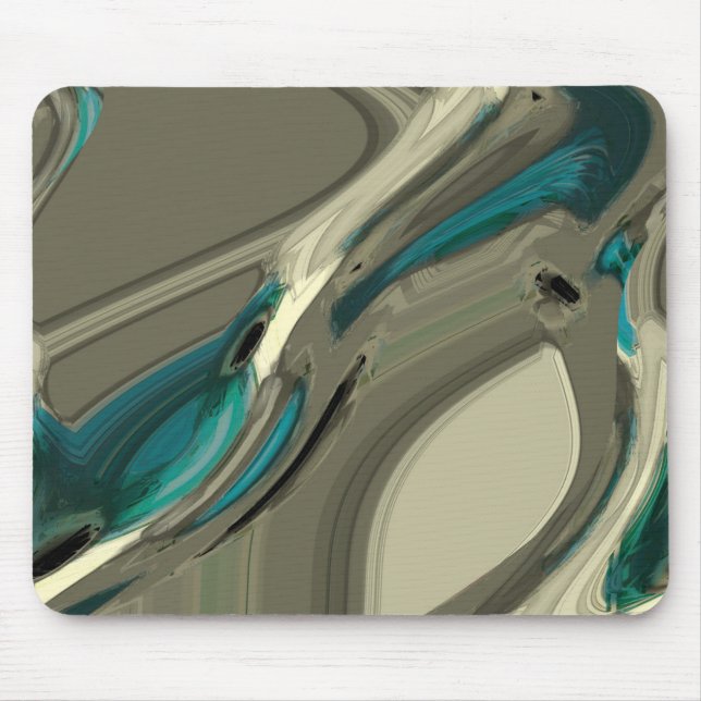 Tapis De Souris Grey and Blue Abstract (Devant)