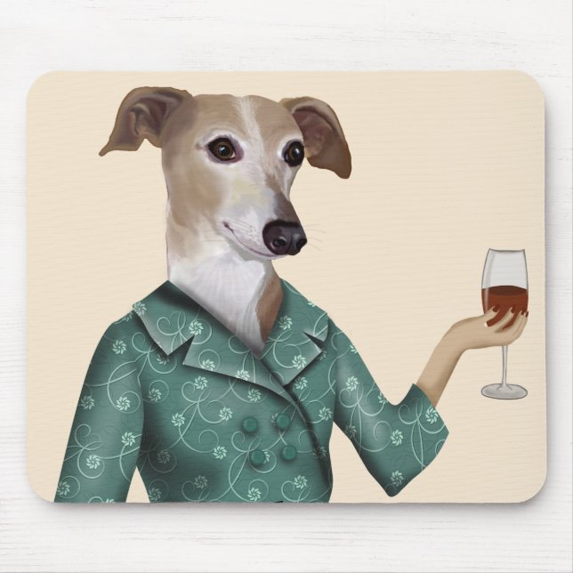 Tapis De Souris Greyhound Wine Snob (Devant)