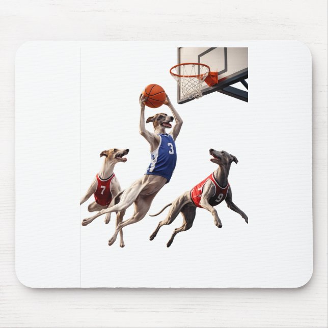 Tapis De Souris Greyhounds playing basketball (Devant)