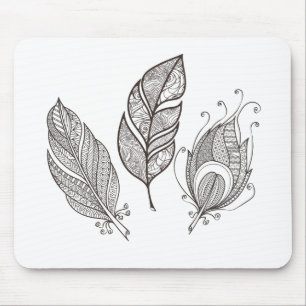 Tapis De Souris Griffonnage complexe de plume