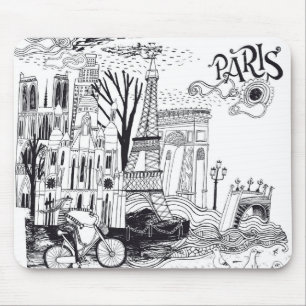 Tapis De Souris Griffonnage de Paris France