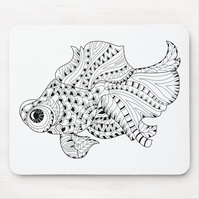 Tapis De Souris Griffonnage de poissons (Devant)