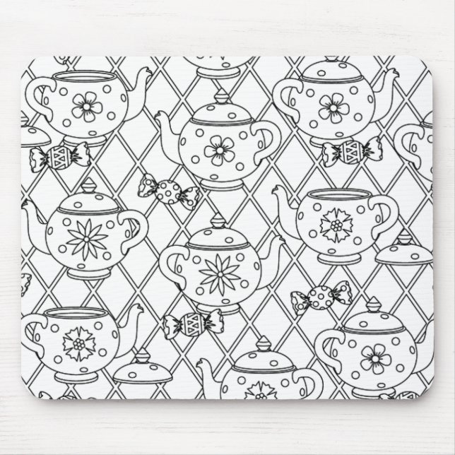 Tapis De Souris Griffonnage de pot de thé (Devant)