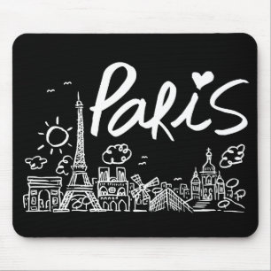 Tapis De Souris Griffonnage de ville de Paris