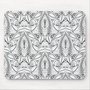 Tapis De Souris Griffonnage tribal abstrait