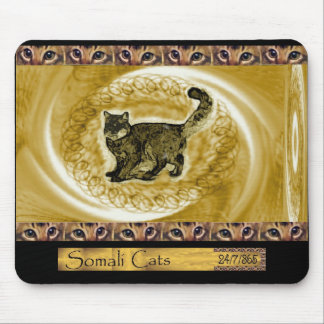 Tapis De Souris Griffonnages somaliens de chat d'ICU